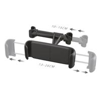 Caliber Smartphone- en tablethouder - Universele hoofdsteunbevestiging - Draaibaar 360 graden - CNC17 - Geschikt voor 7 inch tot 12,9 inch - Zwart - 145 x 60 x 45 mm - thumbnail