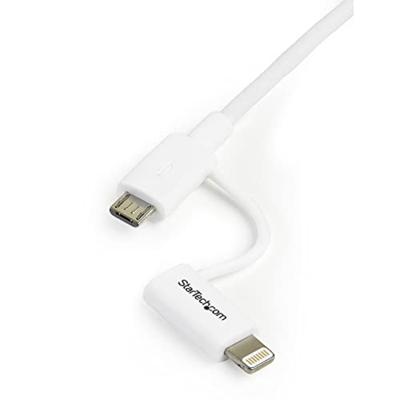 StarTech.com Apple Lightning- of Micro USB-naar-USB-kabel - 1 m, wit