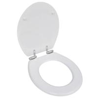 VidaXL Toiletbril soft-close simpel ontwerp mdf wit - thumbnail