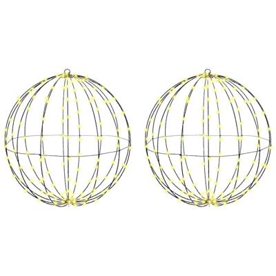 Bal met 384 LED 2 pcs Warmwit 60 cm Metaal
