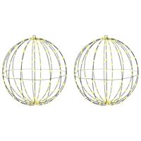 Bal met 384 LED 2 pcs Warmwit 60 cm Metaal - thumbnail