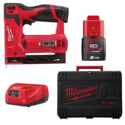 Milwaukee M12 BST-202X Accu Niettacker 12V 2.0Ah in HD Box - 4933459635 Milwaukee M12 BST-202X Accu Niettacker 12V 2.0Ah in HD Box - 4933459635