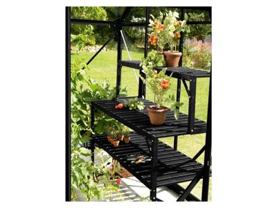 Vitavia Aluminium tafelblad, 121 x 28 x 39 cm, zwart