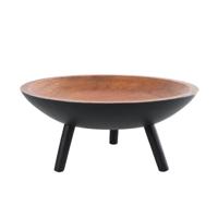 Mangohouten Serveerschaal Sieb met Pootjes Naturel/Zwart - thumbnail