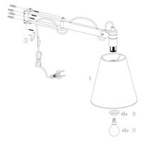 Mexlite Wandlamp dion 8853be berken - thumbnail