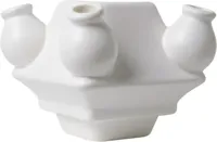 Heinen Delfts Blauw modulaire vaas keramiek midden 13x13x10cm wit - thumbnail