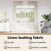 Voile Gordijn met gordijnen 2 pcs Zand 225 x 140 cm Polyester - thumbnail