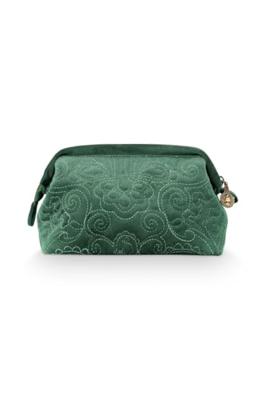 Pip Studio Pip Cosmetic Purse Small Velvet Quilted Green 19x12x8.5cm