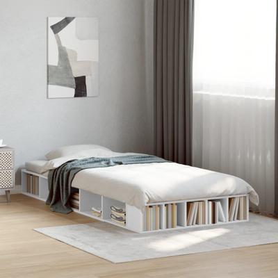Bedframe bewerkt hout wit 90x190 cm