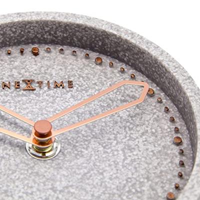 NeXtime NE-5204GS Tafelklok 17.5x15.5x5 Cm, Polyresin, Grijs