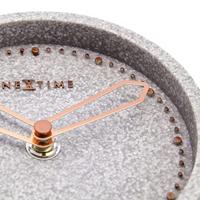 NeXtime NE-5204GS Tafelklok 17.5x15.5x5 Cm, Polyresin, Grijs - thumbnail