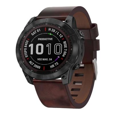By Qubix - Leren bandje - Bruin - Compatible met Garmin Epix Pro Gen 2 (51mm) / Quatix 7X / 6X & Tactix 7 (pro) - Compatible Garmin bandje