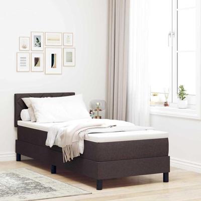 Boxspringbed met matras met matras Donkerbruin 80 x 200 cm Stof