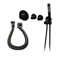 Brauer Black Edition Thermostatische Inbouw Badkraan Badvulcombinatie - Staaf - Doucheslang - Wandaansluitbocht - Handdouche - Mat Zwart - thumbnail