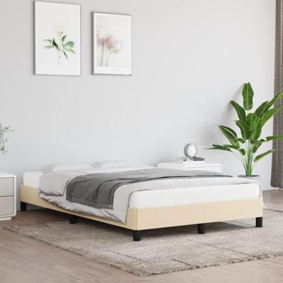 Bedframe zonder matras 120x190 cm stof crèmekleurig