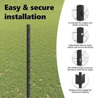 VidaXL Hek met paal grijs 1,4 x 10 m staal en pvc - thumbnail