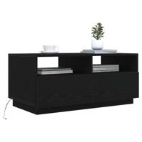 Salontafel met LED-verlichting 90x49x40 cm zwart eiken - thumbnail