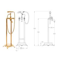 VidaXL Badkuipkraan vrijstaand 99,5 cm roestvrij staal goudkleurig - thumbnail