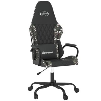 Gamestoel kunstleer zwart en camouflage