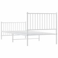 Bedframe met hoofd- en voeteneinde metaal wit 90x200 cm - thumbnail