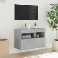 Tv-wandmeubel met LED-verlichting 60x30x40 cm betongrijs - thumbnail