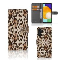 Samsung Galaxy A04s | Samsung Galaxy A13 5G | Telefoonhoesje | Met pasjeshouder | Leopard - thumbnail