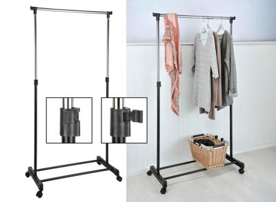 Hi Mobiel kledingrek - 84 x 41,5 cm - Zwart