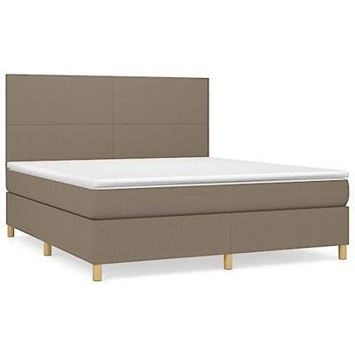 Boxspring met matras stof taupe 180x200 cm