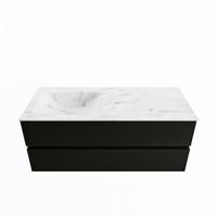 MONDIAZ VICA-DLUX 120cm badmeubel onderkast Urban 2 lades. Inbouw wastafel CLOUD links zonder kraangat, kleur Opalo. - thumbnail