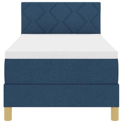 Boxspringbed met Matras & LED Blauw 80x200 cm Stof