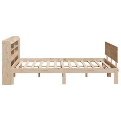 Bedframe met hoofdbord massief grenenhout 140x190 cm - thumbnail