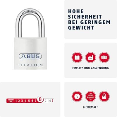 ABUS Hangslot 80Ti/50 B/Dfnli - 80TI/50 B/DFNLI - 80TI/50 B/DFNLI