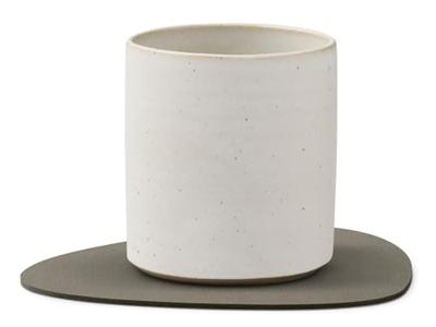 LIND DNA Onderzetter Nupo - Leer - Flint Grey - 13 x 11 cm