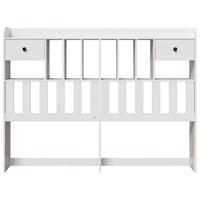 Hoofdbord met opbergruimte 140 cm massief grenenhout wit - thumbnail