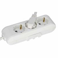 Panasonic stopcontact 3 voudig wit met 1.5 meter snoer ophang mogelijkheid en haak ophanging - thumbnail