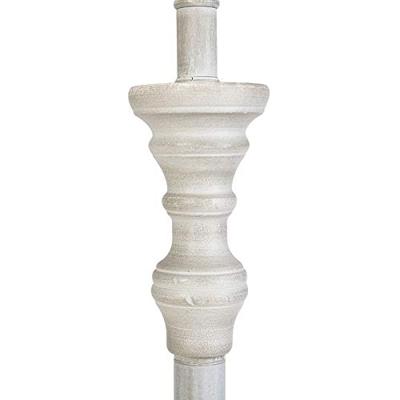 QAZQA Landelijke vloerlamp grijs met witte plissé kap - Classico