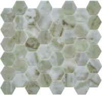 Mozaiek Valencia Hexagon Marmerprint Groen 4,4x5,0 - thumbnail
