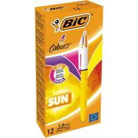 Bic Colours Sun 4-kleurenbalpen, medium, fashion inktkleuren, lichaam geel - thumbnail