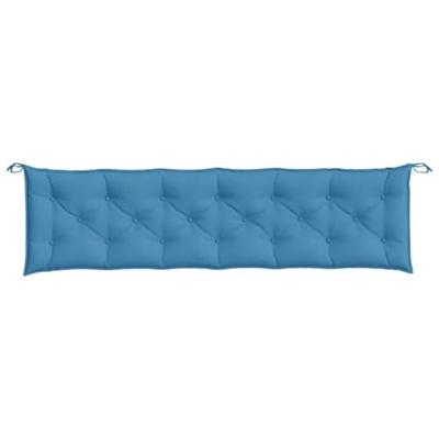 Tuinbankkussens 2 st 200x50x7 cm stof gemêleerd blauw