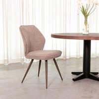 LABEL51 Eetkamerstoel Silvain - Mushroom - Royal Boucle - Brons Metalen Frame - thumbnail