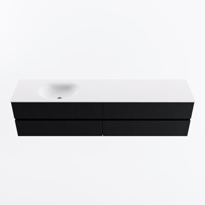 MONDIAZ VICA 200cm badmeubel onderkast Urban 4 lades. Wastafel MOON links zonder kraangat, kleur Talc.