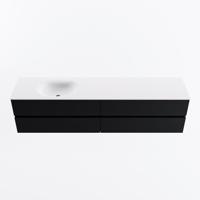 MONDIAZ VICA 200cm badmeubel onderkast Urban 4 lades. Wastafel MOON links zonder kraangat, kleur Talc. - thumbnail