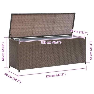 Tuinbox 120x50x60 cm poly rattan bruin