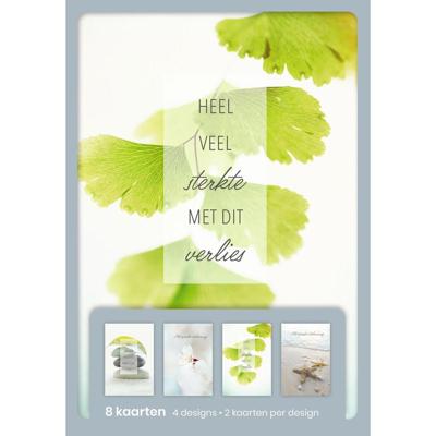 hallmark wenskaarten, heel veel sterkte met dit verlies, blister van 8 stuks