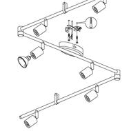 Eglo Led plafondspotBuzz rvs 6-lichts - 92599 - thumbnail