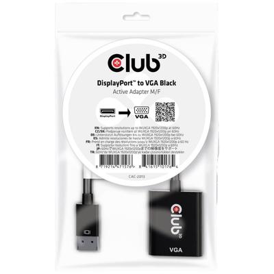 Club 3D DisplayPort 1.1 naar VGA Active Adapter Club 3D DisplayPort 1.1 naar VGA Active Adapter