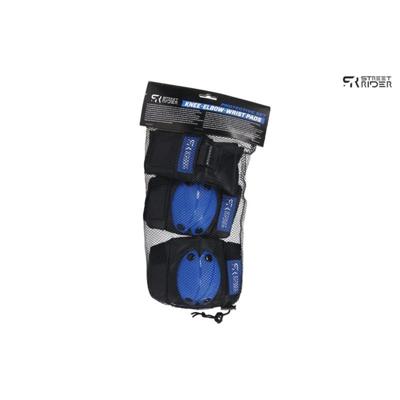 Street Rider skate beschermset 6 delig blauw/zwart small