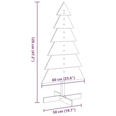 Kerstdecoratie kerstboom 120 cm massief grenenhout