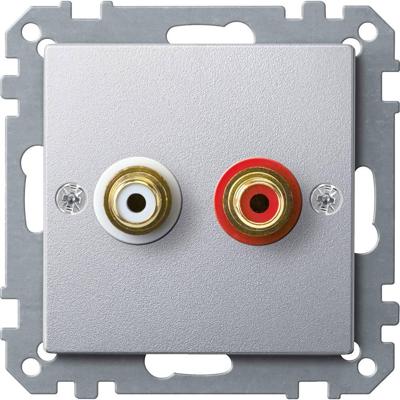 Merten MEG4350-0460 Luidsprekerstekkerdoos System M Aluminium 1 stuk(s)