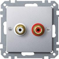 Merten MEG4350-0460 Luidsprekerstekkerdoos System M Aluminium 1 stuk(s) - thumbnail